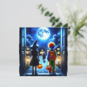 Spooky Halloween Party Kaart (Staand voorkant)