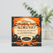 Spooky Halloween Party Kaart (Staand voorkant)