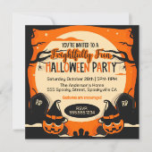 Spooky Halloween Party Kaart (Voorkant)