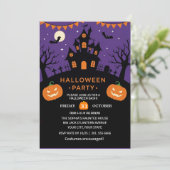 Spooky Halloween Party Kaart (Staand voorkant)