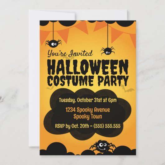 Spooky Halloween Party Kaart (Voorkant)