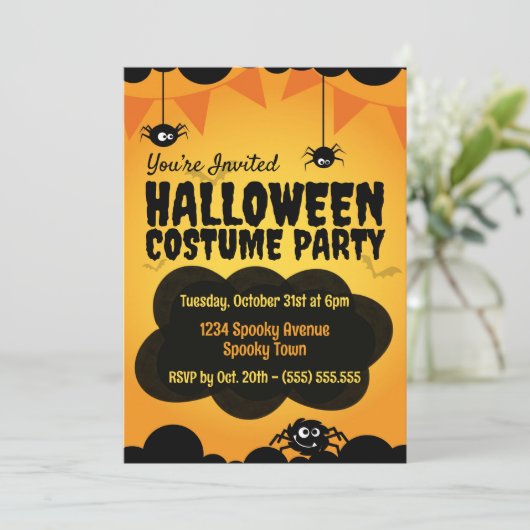 Spooky Halloween Party Kaart (Staand voorkant)