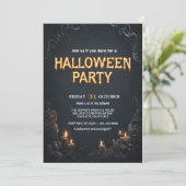 Spooky Halloween Party Kaart (Staand voorkant)