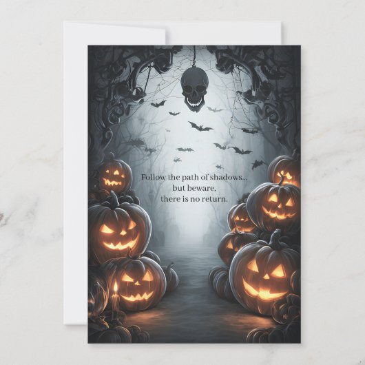 Spooky Halloween Party Kaart (Achterkant)