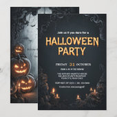 Spooky Halloween Party Kaart (Voorkant / Achterkant)