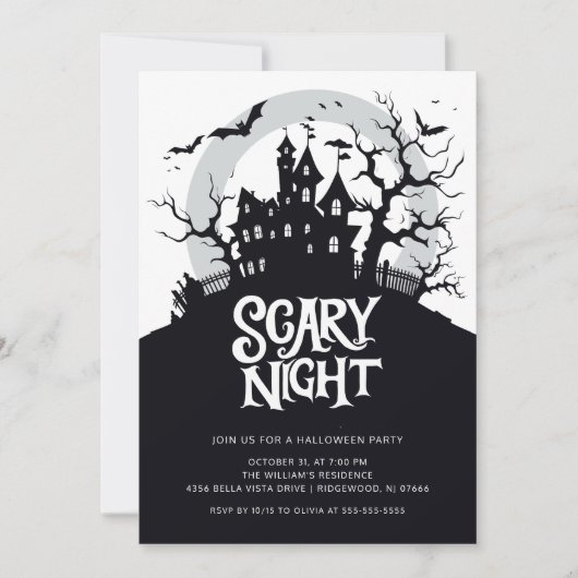 Spooky Halloween Party Kaart (Voorkant)