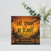 Spooky Halloween Party Kaart (Staand voorkant)