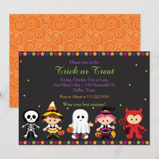 Spooky Halloween Party Kaart (Voorkant / Achterkant)