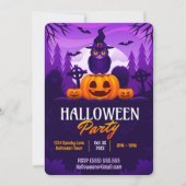 Spooky Halloween Party Kaart (Voorkant)