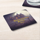 Spooky Halloween Party Kartonnen Onderzetters (Schuin)