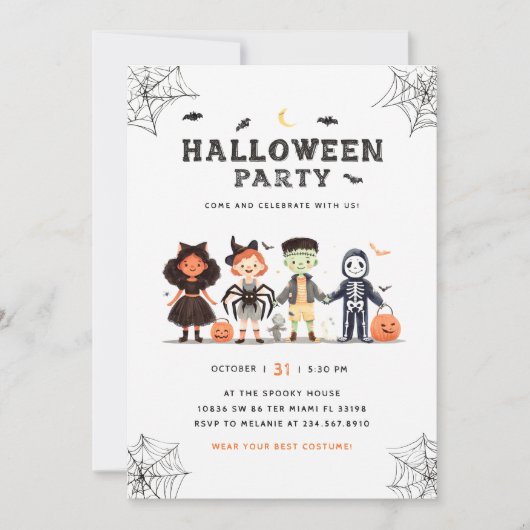 Spooky Halloween Party kinder uitnodiging
