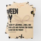 Spooky Halloween Party Nodig Design uit Inpakpapier Vel (In situ)