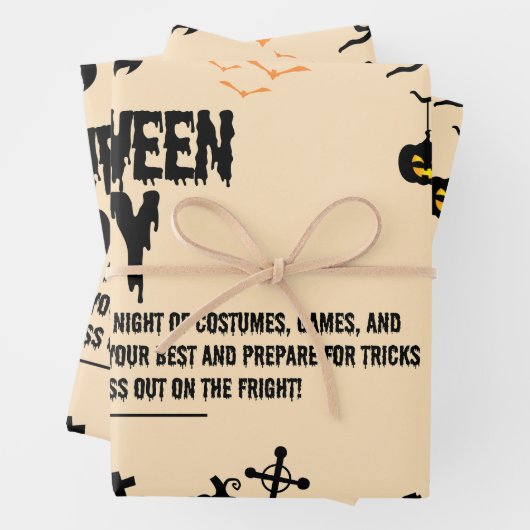 Spooky Halloween Party Nodig Design uit Inpakpapier Vel (In situ)