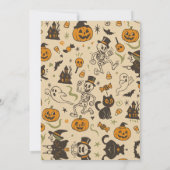 Spooky  Halloween Party Retro Skeleton Kaart (Achterkant)