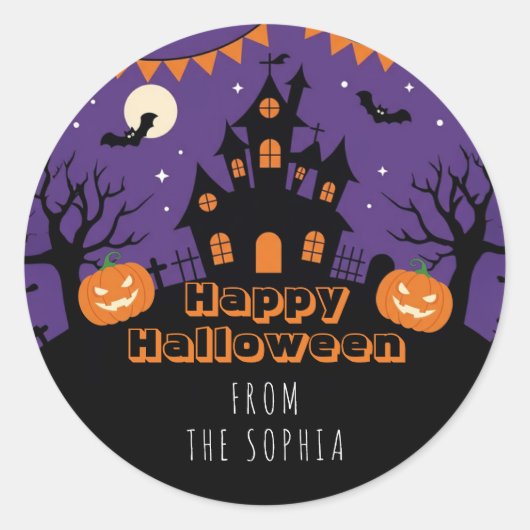 Spooky Halloween Party Ronde Sticker (Voorkant)