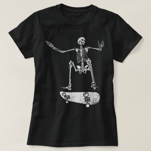 Spooky Halloween party - Skateboardskeleton co T-shirt (Design voorkant)