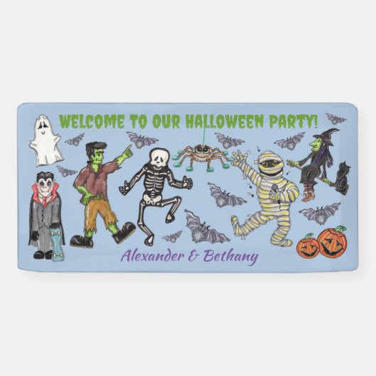 Spooky Halloween Party Spandoek (Horizontaal)