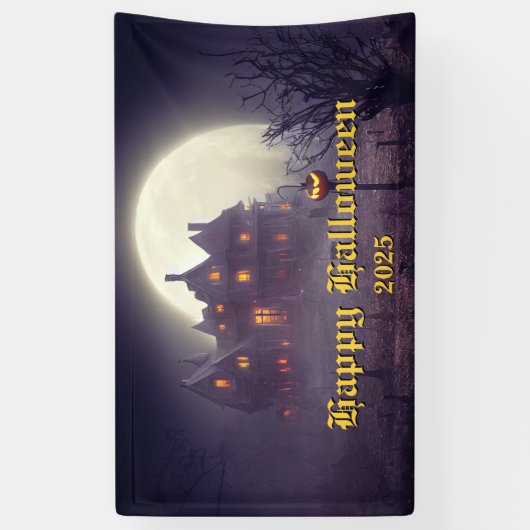 Spooky Halloween Party Spandoek (Verticaal)