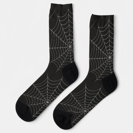 Spooky Halloween Party Spiderweb Bold Black Sokken (Links)