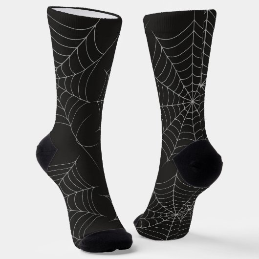 Spooky Halloween Party Spiderweb Bold Black Sokken (Gebogen)