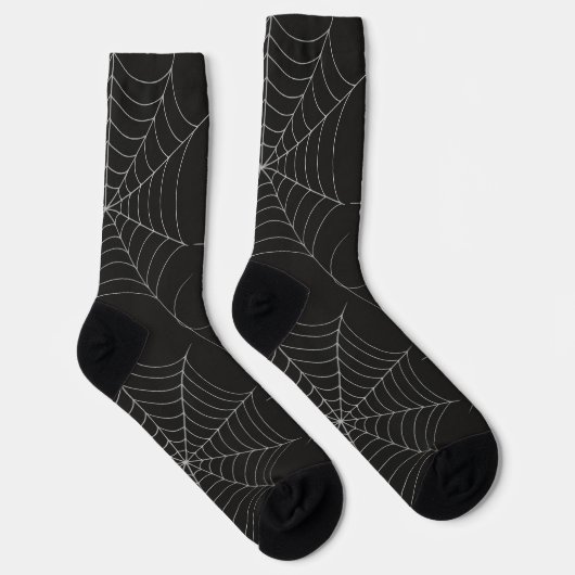 Spooky Halloween Party Spiderweb Bold Black Sokken (Rechts)