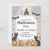Spooky Halloween Party Uitnodiging | Bewerkbare te (Voorkant)