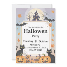 Spooky Halloween Party Uitnodiging | Bewerkbare te