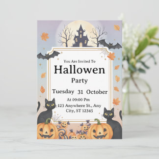Spooky Halloween Party Uitnodiging | Bewerkbare te
