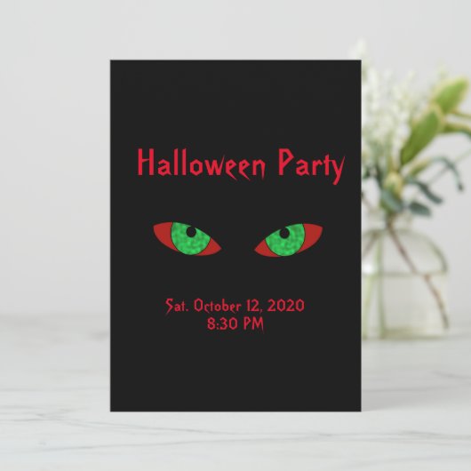 Spooky Halloween Party-uitnodigingen Kaart (Staand voorkant)