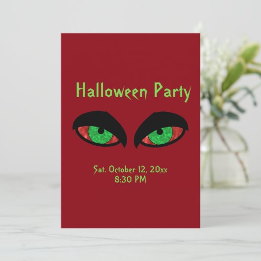 Spooky Halloween Party-uitnodigingen Kaart (Staand voorkant)