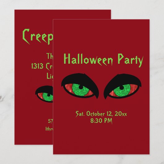Spooky Halloween Party-uitnodigingen Kaart (Voorkant / Achterkant)