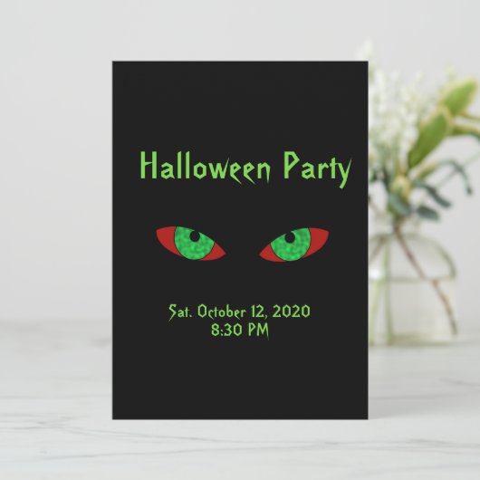 Spooky Halloween Party-uitnodigingen Kaart (Staand voorkant)