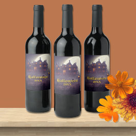 Spooky Halloween Party Wijn Etiket