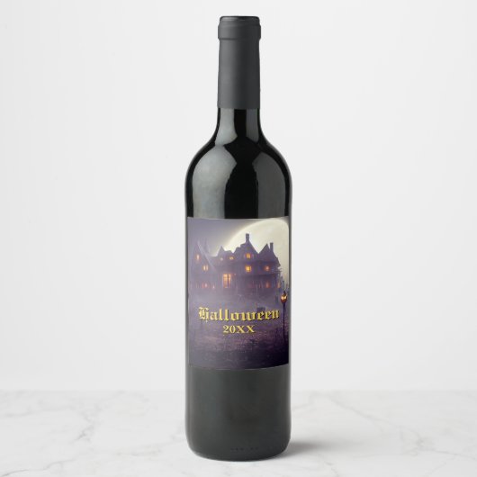 Spooky Halloween Party Wijn Etiket (Voorkant)
