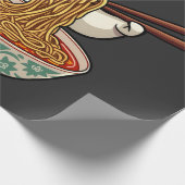 Spooky Halloween Pastel Kawaii Ghost Eating Ramen Cadeaupapier (Hoek)