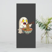 Spooky Halloween Pastel Kawaii Ghost Eating Ramen Save The Date (Staand voorkant)