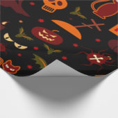 Spooky Halloween Pattern Cadeaupapier (Hoek)