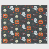 Spooky Halloween Pattern Cadeaupapier (Vlak)