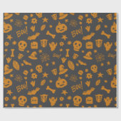 Spooky Halloween Pattern Cadeaupapier (Vlak)