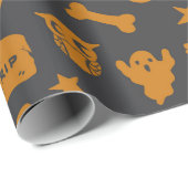 Spooky Halloween Pattern Cadeaupapier (Rol Hoek)