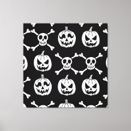 Spooky Halloween Pattern Canvas Afdruk