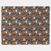 Spooky Halloween Pattern Fleece Blanket (Voorkant (Horizontaal))