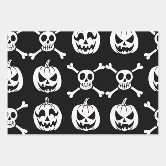 Spooky Halloween Pattern Inpakpapier Vel (Voorkant)