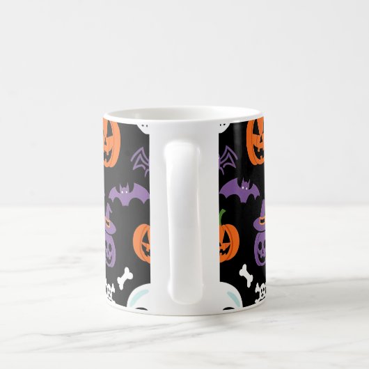 Spooky Halloween Pattern Koffiemok (Handvat)