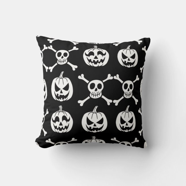 Spooky Halloween Pattern Kussen (Voorkant)