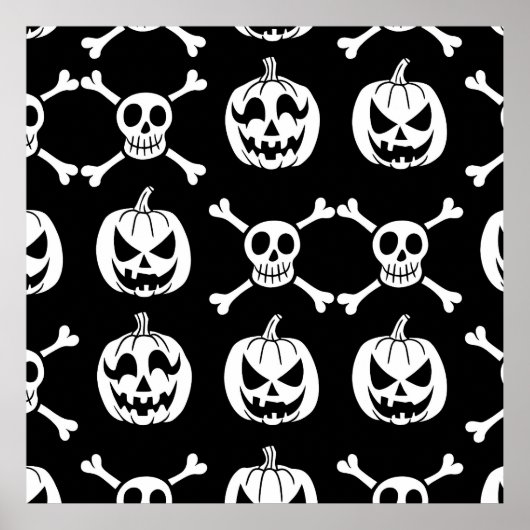 Spooky Halloween Pattern Poster (Voorkant)