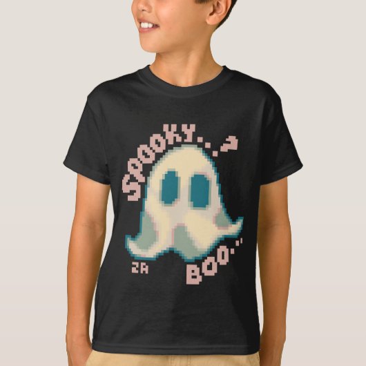 Spooky halloween pixel art ghost t-shirt (Voorkant)
