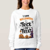 Spooky Halloween plezier met geesten en pompoenen Trui (Voorkant)