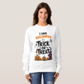 Spooky Halloween plezier met geesten en pompoenen Trui (Voorkant volledig)