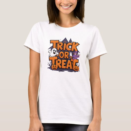 Spooky Halloween plezier met snoep! T-shirt (Voorkant)